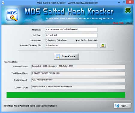 MD5 Salted Hash Kracker screenshot