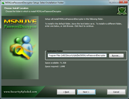 MSNLivePasswordDecryptor Installer