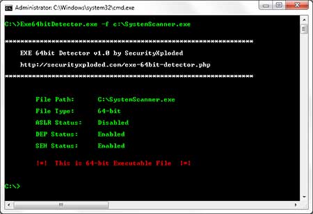 Exe64bitDetector in Action