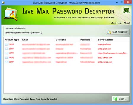 LiveMailPasswordDecryptor