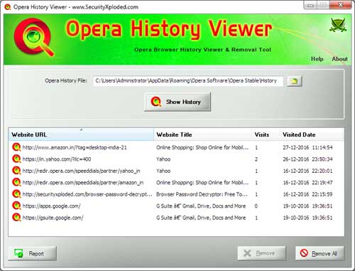 FirepasswordViewer showing the sign-on information