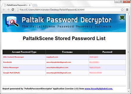 Exported Paltalk Accounts to HTML