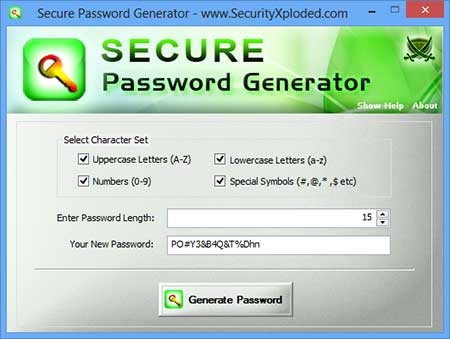SecurePasswordGenerator Screenshot