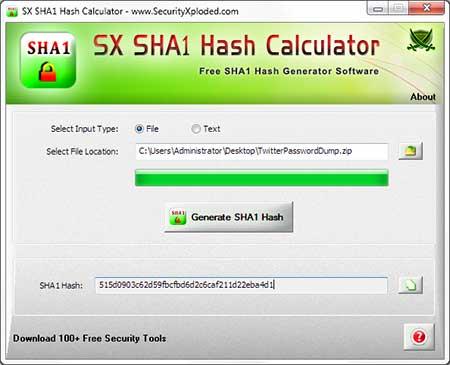 SXSHA1HashCalculator Screenshot