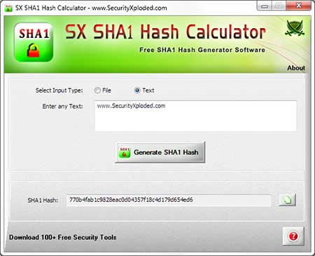 SXSHA1HashCalculator Screenshot